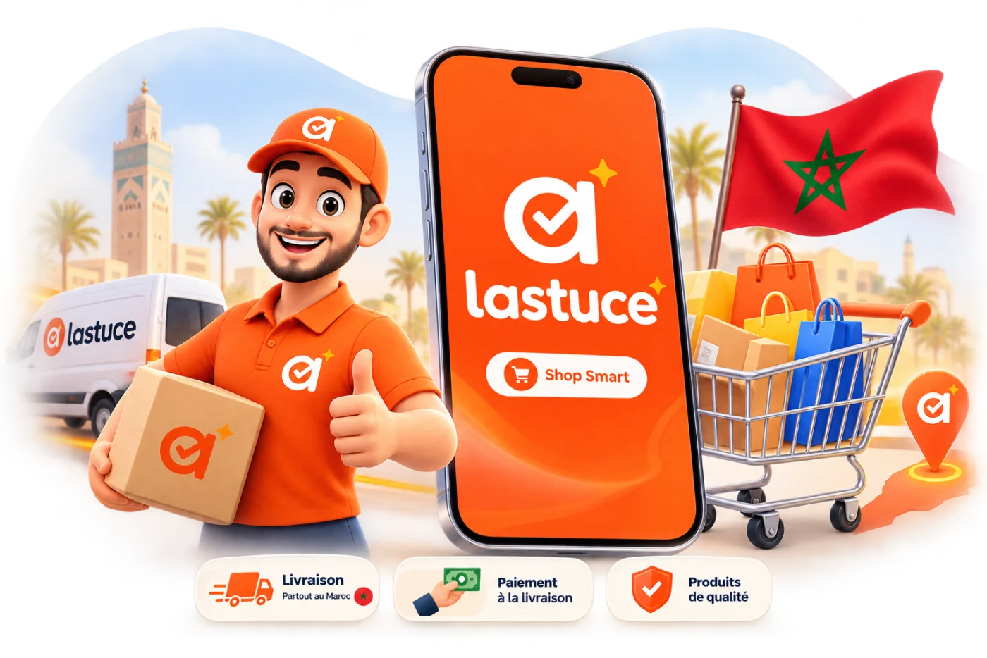 lastuce — توصيل لجميع المدن المغربية والدفع عند الاستلام
